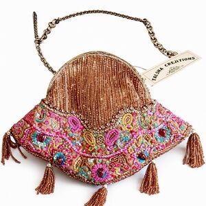 Beaded Evening Clutch Purse NWT Talsha Vintage Style Tassel Bag Weddings